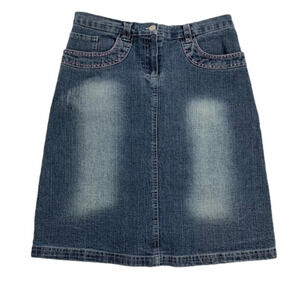 REGINA Vintage Y2K Denim Skirt with Rhinestones size  38